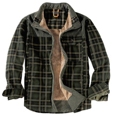 Winter Warm Cotton Plus Fleece Large Size Plaid Shirt