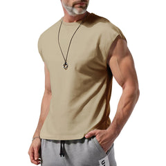 Men's Casual Loose Solid Color Vest T-shirt