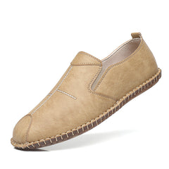 Men's simple, fashionable, casual, lightweight, breathable, non-slip leather shoes