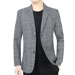 Men's New No-Iron Plaid Blazer