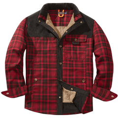 Winter Warm Cotton Plus Fleece Large Size Plaid Shirt