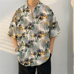 New Men's Casual Large Size Beach Vacation Hawaiian Print Shirt