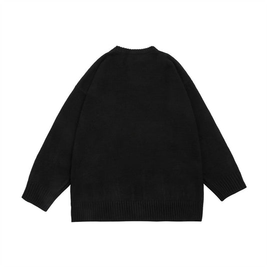 Men's Dark Ghost Print Knit Sweater