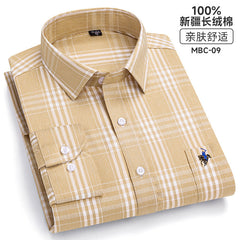 Men's Fashion Breathable Plaid Cotton Embroidered Shirt