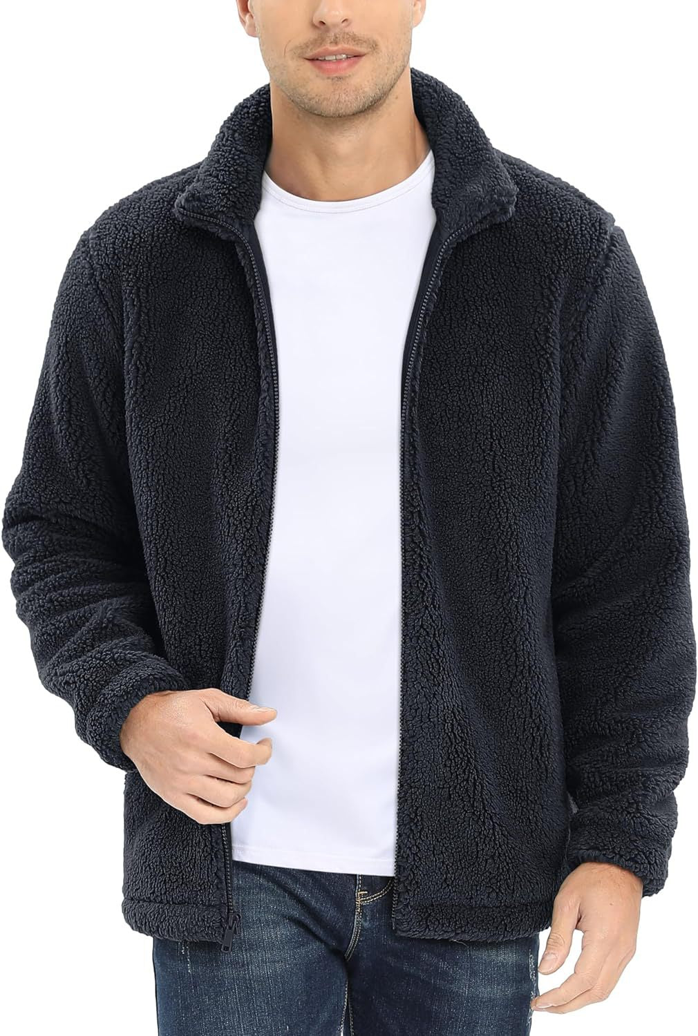Men's New Lambskin Warm Stand Collar Jacket