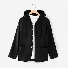 2024 New Casual Linen Loose Breathable Hooded Shirt