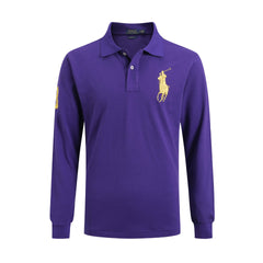 Men's lapel loose plus size cotton embroidered polos