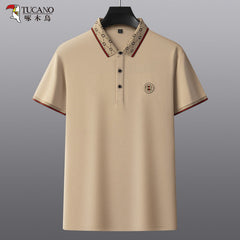 Embroidered Breathable Business Casual Solid Color Polo Shirt