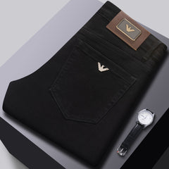 Autumn and winter thick stretch casual jeans