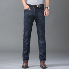 Men's Straight Fit Loose Plus Size Business Casual Jeans