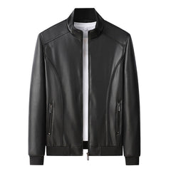 Men's Oversized Stand Collar Leather Jacket