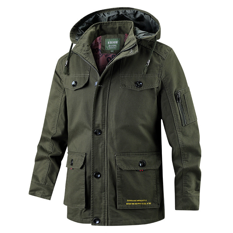 Men's Pure Cotton Cross Plus Size Casual Windbreaker