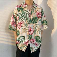 New Men's Casual Large Size Beach Vacation Hawaiian Print Shirt