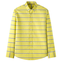 New Cotton Men's Long-sleeved Plaid Shirt