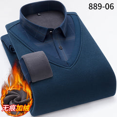 Men's Thermal Fake Two Piece Shirt