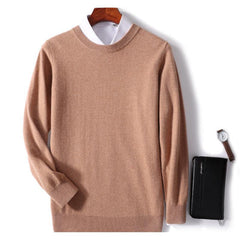 2023 New Men's Round Neck Casual Business Knitted Cashmere Sweater