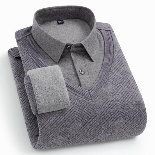 Men's Thickened Plush Two-Piece Warm Shirt
