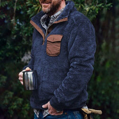 Men's Casual Flannel Plush Button Sweater
