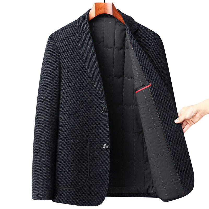 Men's Nylon Elastic Non-iron and Cotton Thickened Casual Blazer