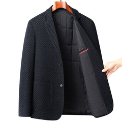 Men's Nylon Elastic Non-iron and Cotton Thickened Casual Blazer