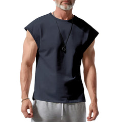 Men's Casual Loose Solid Color Vest T-shirt