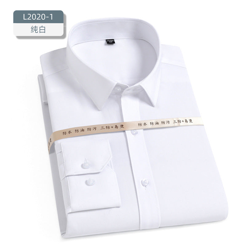 Men's Waterproof, Oil-proof, Stain-proof, Non-ironing Stretch Business Casual Shirt
