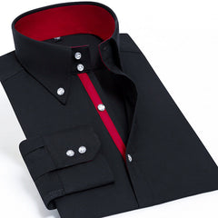 New high-end crystal diamond button color matching business shirt