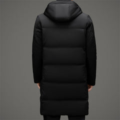 2024 Men's White Duck Down Business Casual Long Down Jacket