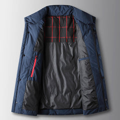 Men's Thickened Casual White Duck Down Stand Collar Warm Down Jacket