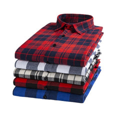 Men's Casual Long Sleeve Plaid Shirt