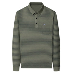 Men's New Business Casual Striped Polo Shirt