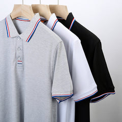 Men's lapel casual embroidered polo shirt