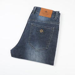 Men's Straight Elastic Slim Fit High-end Business Casual Jeans