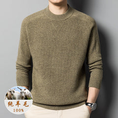 100% Pure Wool Round Neck Business Sweater