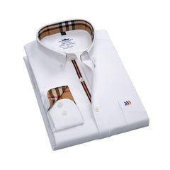 100% Cotton Men's Casual Plaid Long-sleeved Shirt