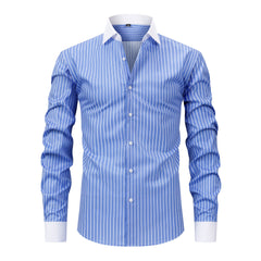 Men's Elastic Wrinkle-free Silky Long-sleeved Shirt