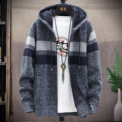 Men's Simple Loose Fleece Knit Jacket