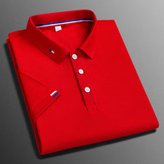 Men's New Casual Business Lapel Short-sleeved Polo Shirt