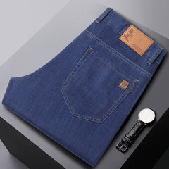 Men's Stretch Business Straight Casual Loose Jeans