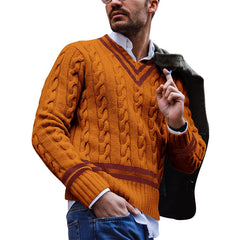 Men's striped colorblock knitted sweater