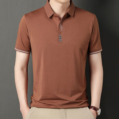 New business casual solid color lapel polos