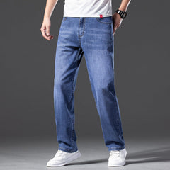 Men's Loose Large Size Stretch Straight Business Casual Jeans