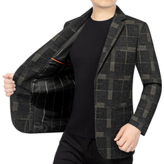 Men's Stylish Plaid Print Blazer
