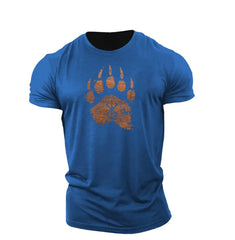 Fashionable Bear Paw Print Crew Neck T-shirt