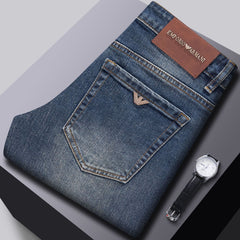 Autumn and winter thick stretch casual jeans