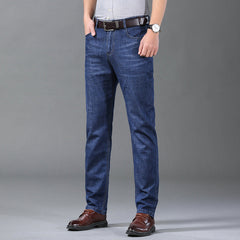 Men's Straight Fit Loose Plus Size Business Casual Jeans