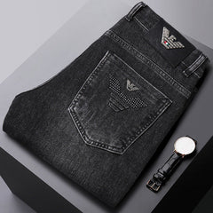Men's High-end Slim Fit Straight Stretch Casual Jeans