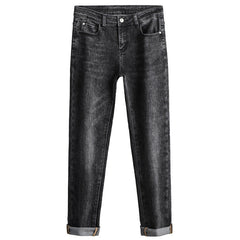 Men's New Elastic Embroidered Jeans