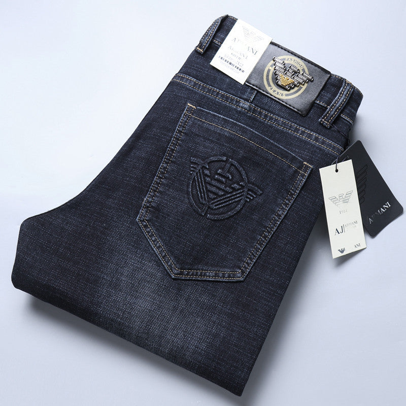 Loose stretch business straight plus size jeans