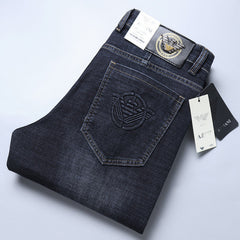 Loose stretch business straight plus size jeans